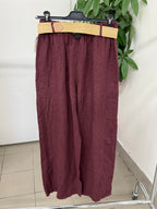 Pantaloni 100% lino a palazzo con cinta FGD MODA