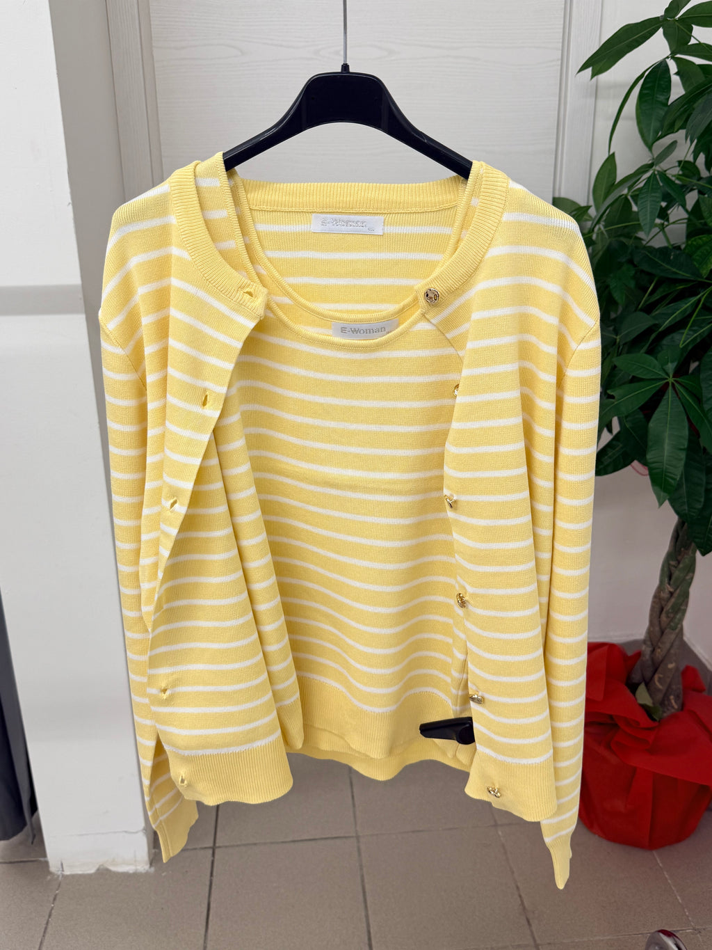 Set coordinato Canotta e Cardigan a righe FGD MODA