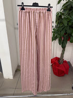 Pantaloni in viscosa a palazzo a righe FGD MODA