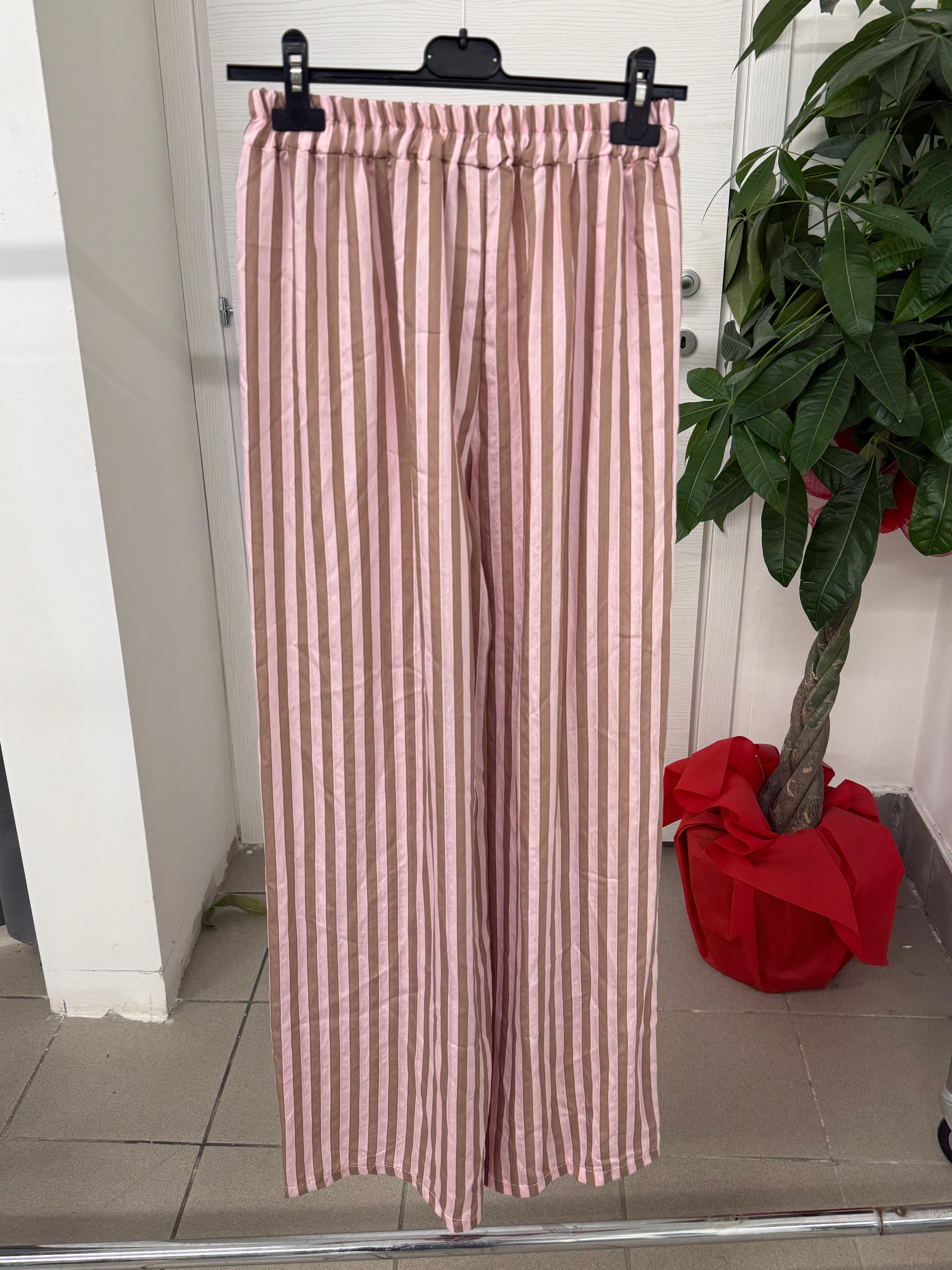 Pantaloni in viscosa a palazzo a righe FGD MODA