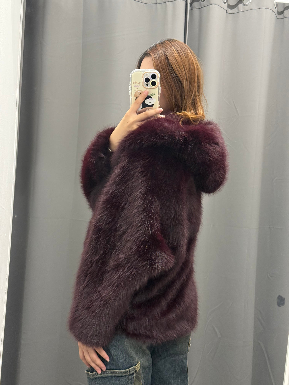 Giacca Pelliccia Over Fit Con Cappuccio FGD MODA
