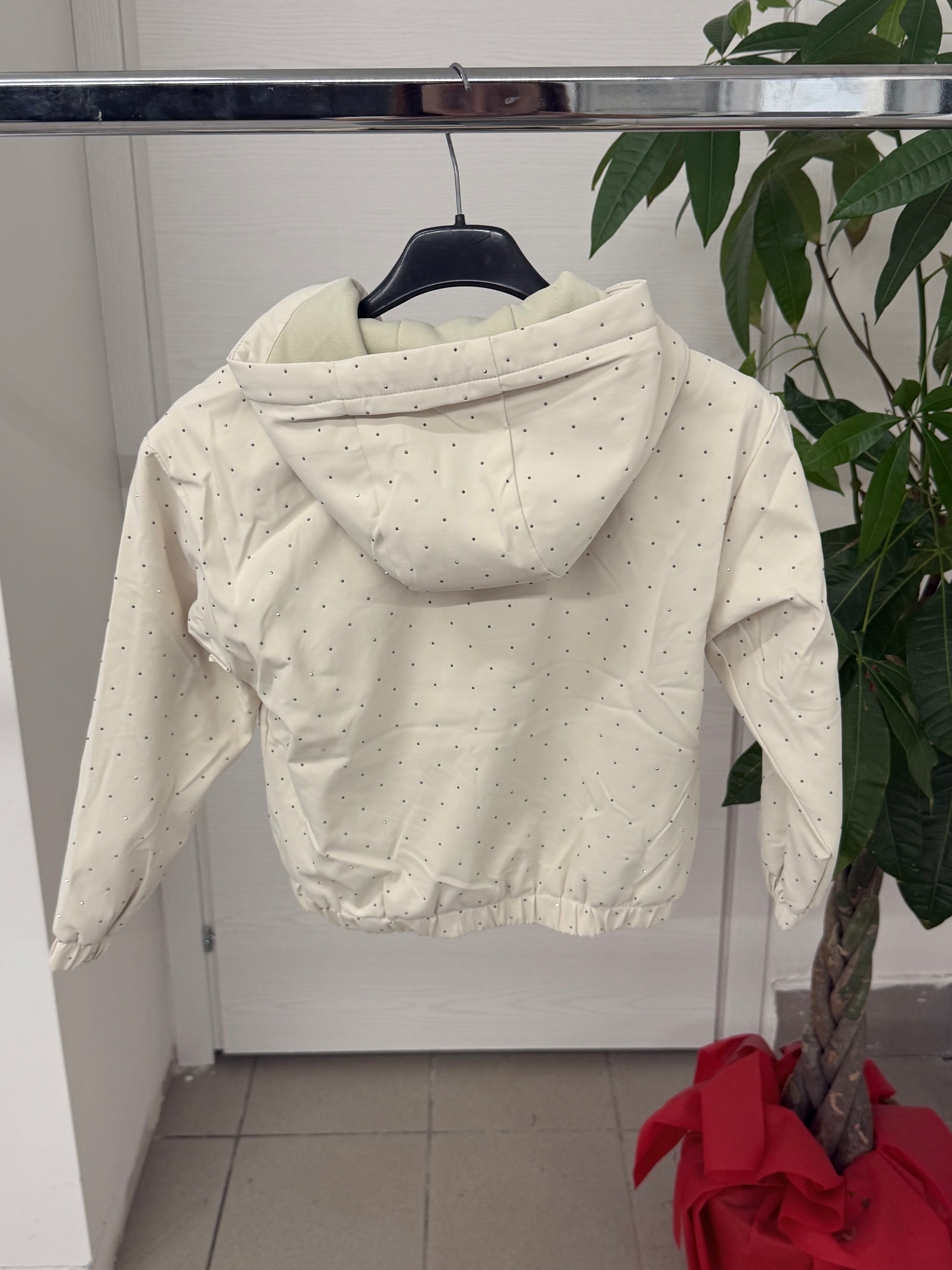 Giacca Bomber Brillantinata Con Cappuccio FGD MODA