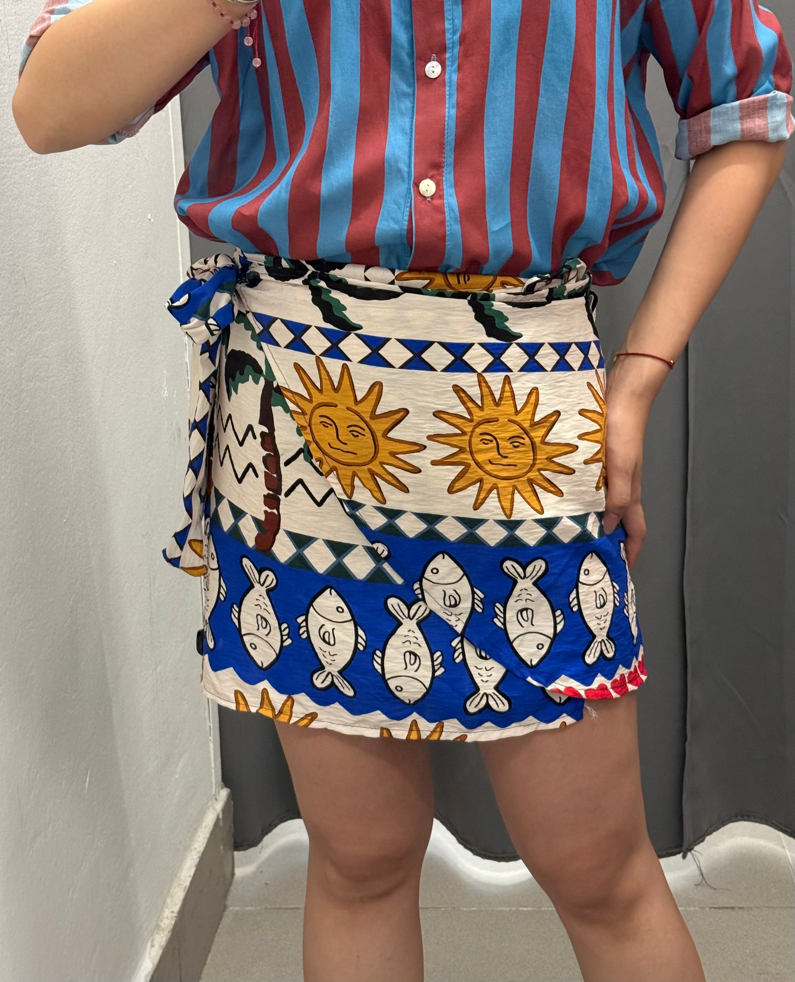 Gonna Pareo 100% Viscosa a Fantasia FGD MODA