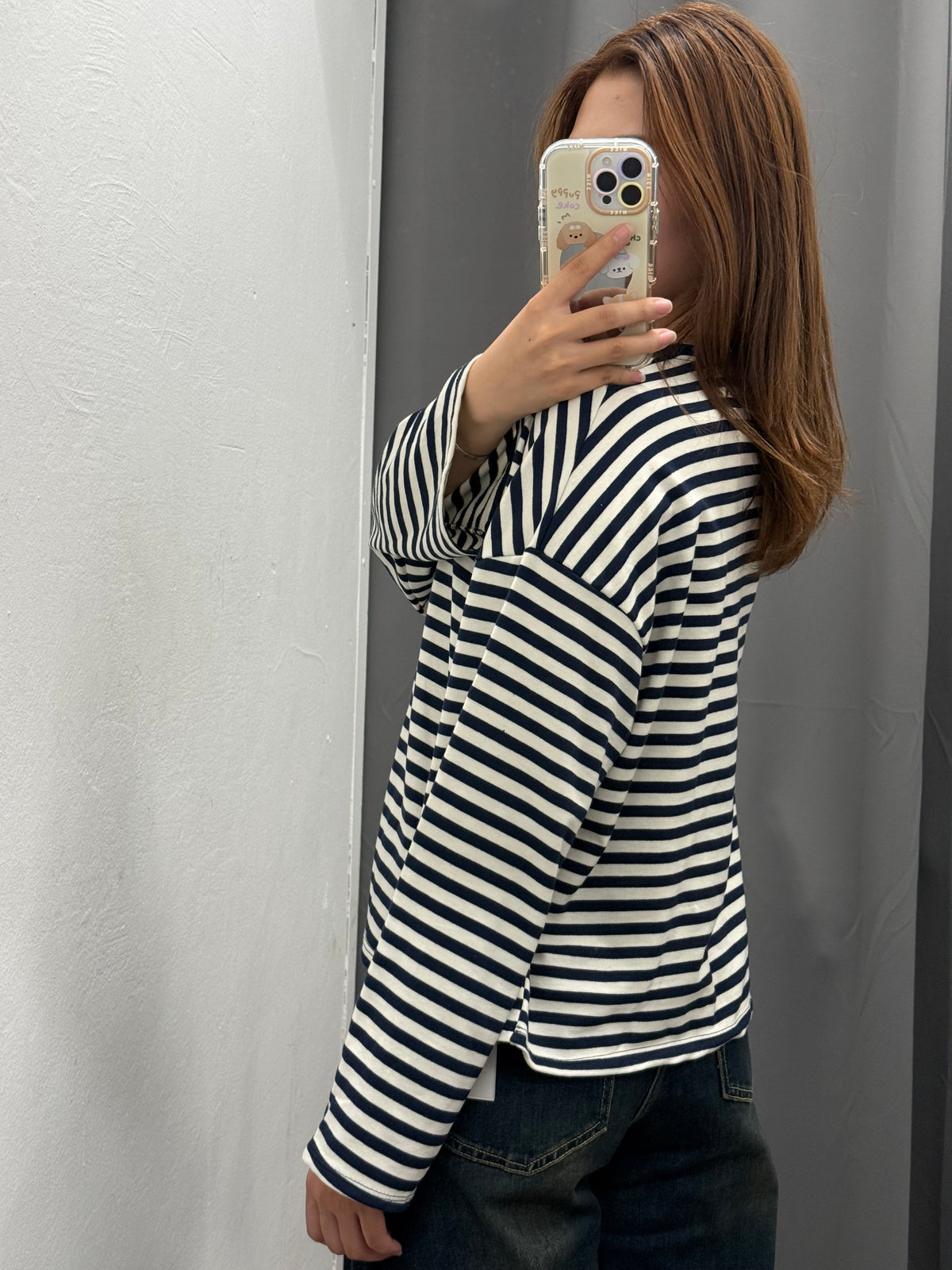 Maglietta A Righe Con Maniche Larghe FGD MODA