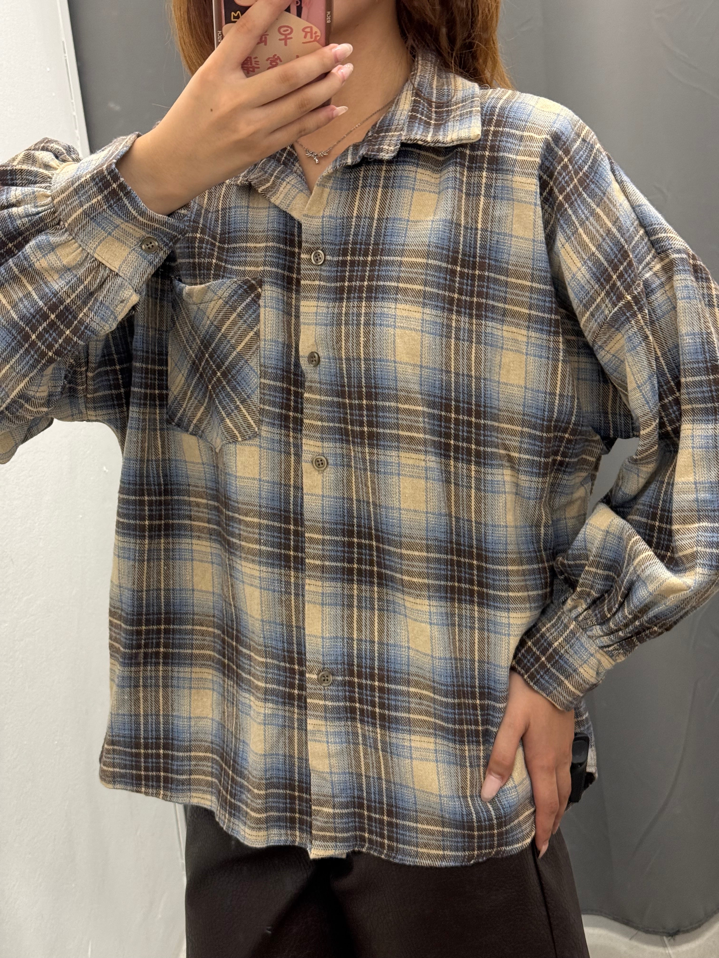 Camicia Over Fit Scozzese Con Taschino FGD MODA