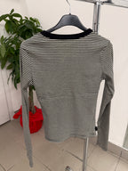 Magliettina a costine a righe con bottoni FGD MODA