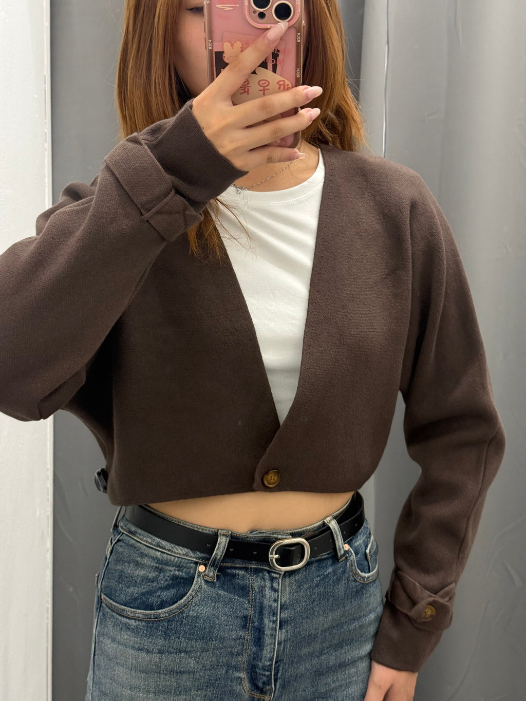 Cardigan Crop Incrociato Con Bottone FGD MODA