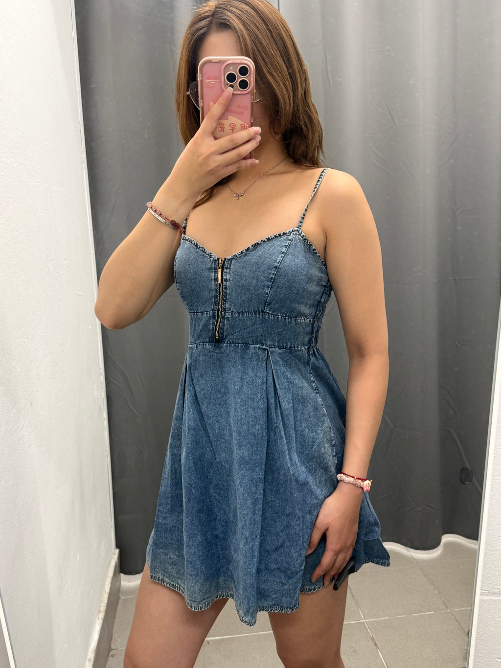Abito Corto Denim con Zip FGD MODA