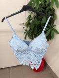 Top crop in pizzo con spalline regolabili FGD MODA