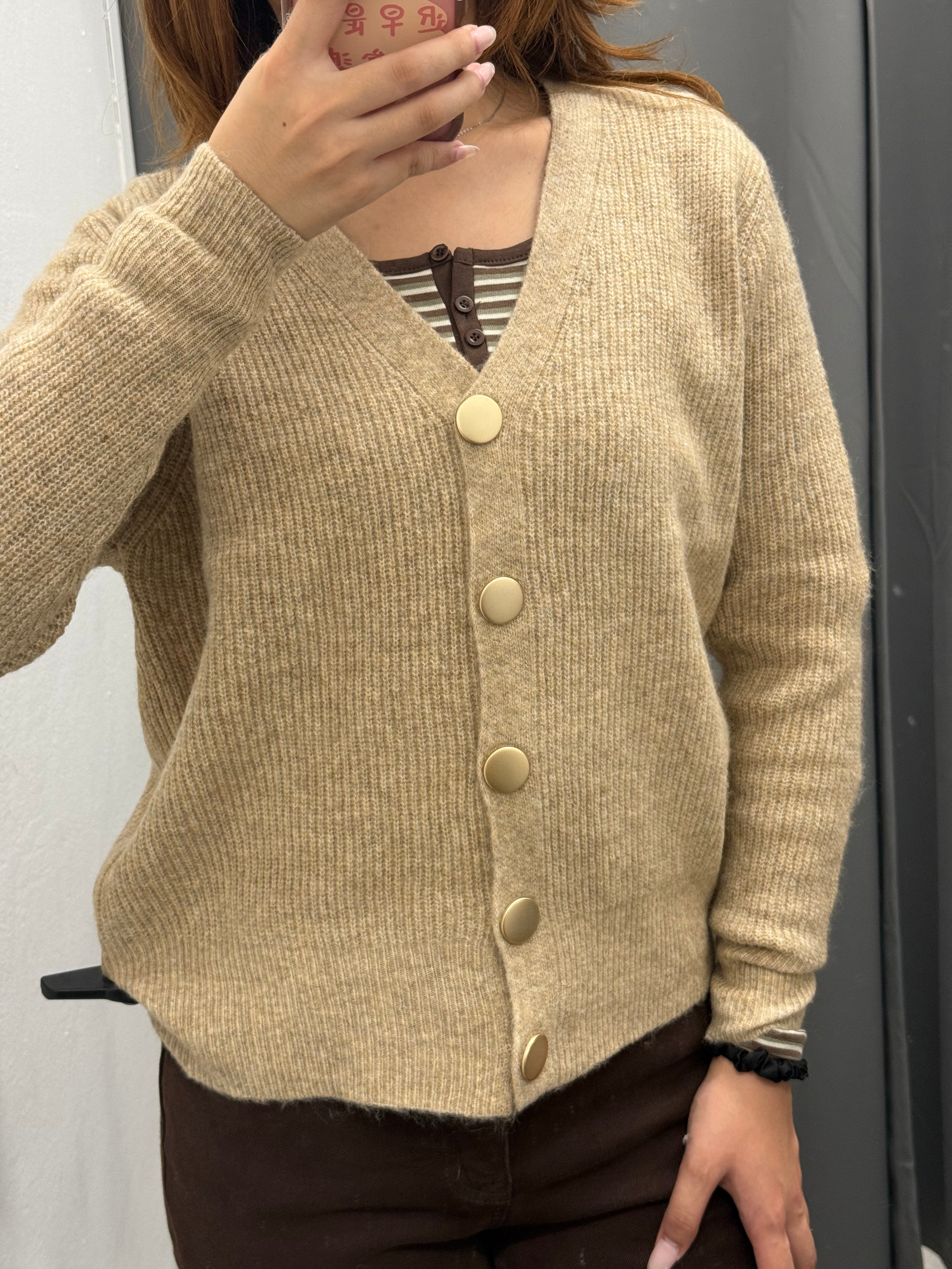 Cardigan A Costine Con Bottoni FGD MODA