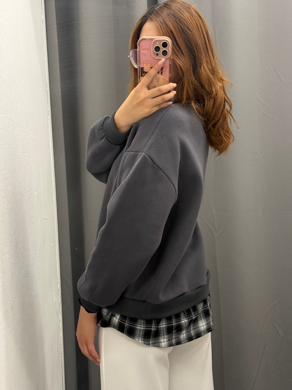 Felpa Misto Camicia Scozzese Felpata FGD MODA