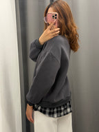 Felpa Misto Camicia Scozzese Felpata FGD MODA