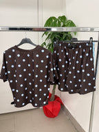 Set coordinato Maglietta e Pantaloncini a pois con strisce laterali FGD MODA