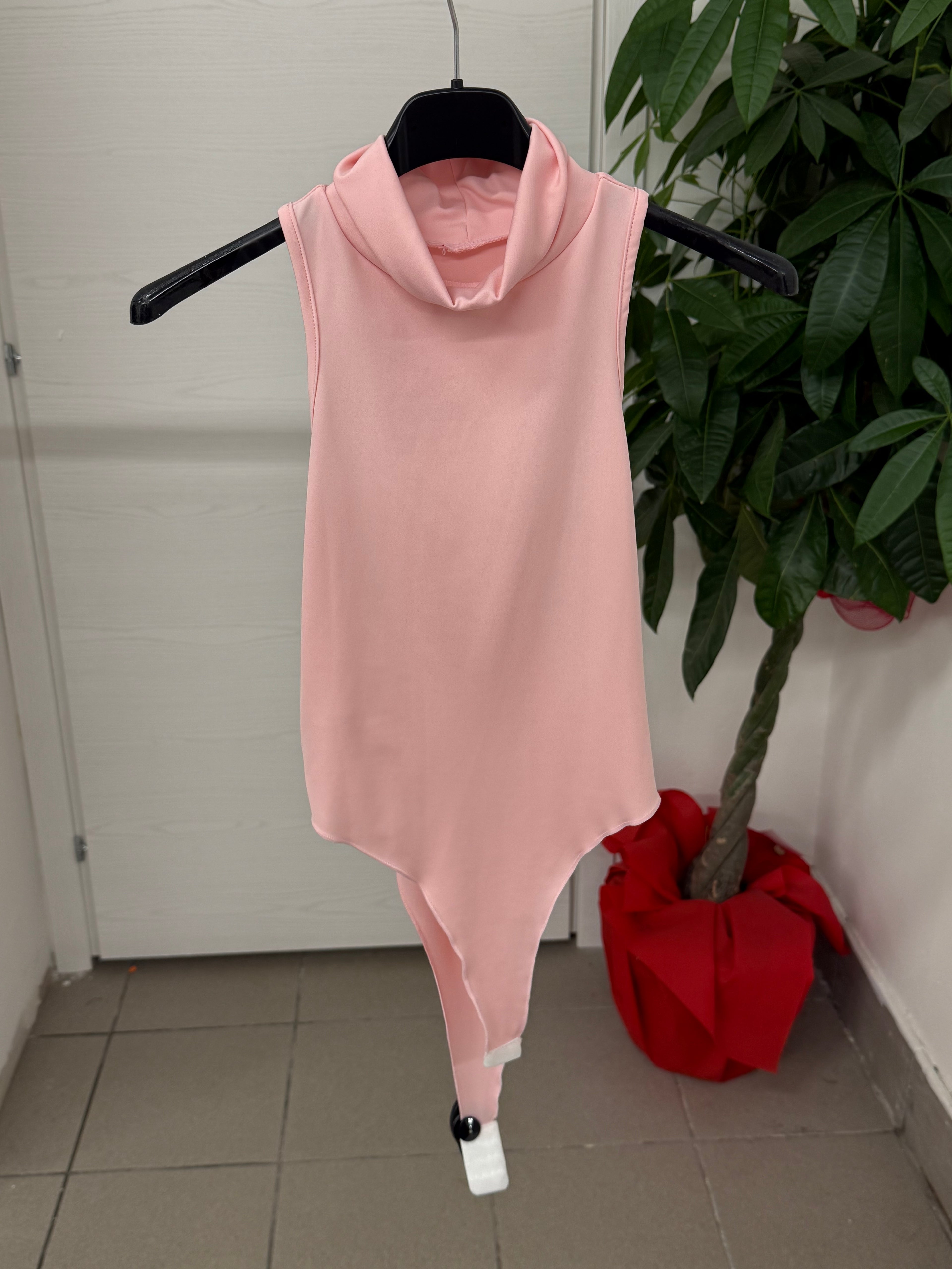 Body in lycra smanicato con collo alto FGD MODA