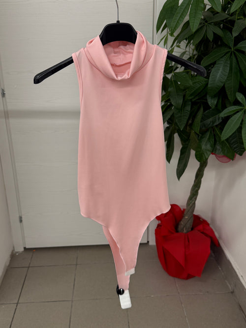 Body in lycra smanicato con collo alto FGD MODA