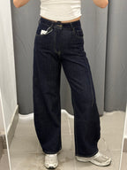 Jeans Barrell Lavaggio Zero con Cuciture Y602 FGD MODA