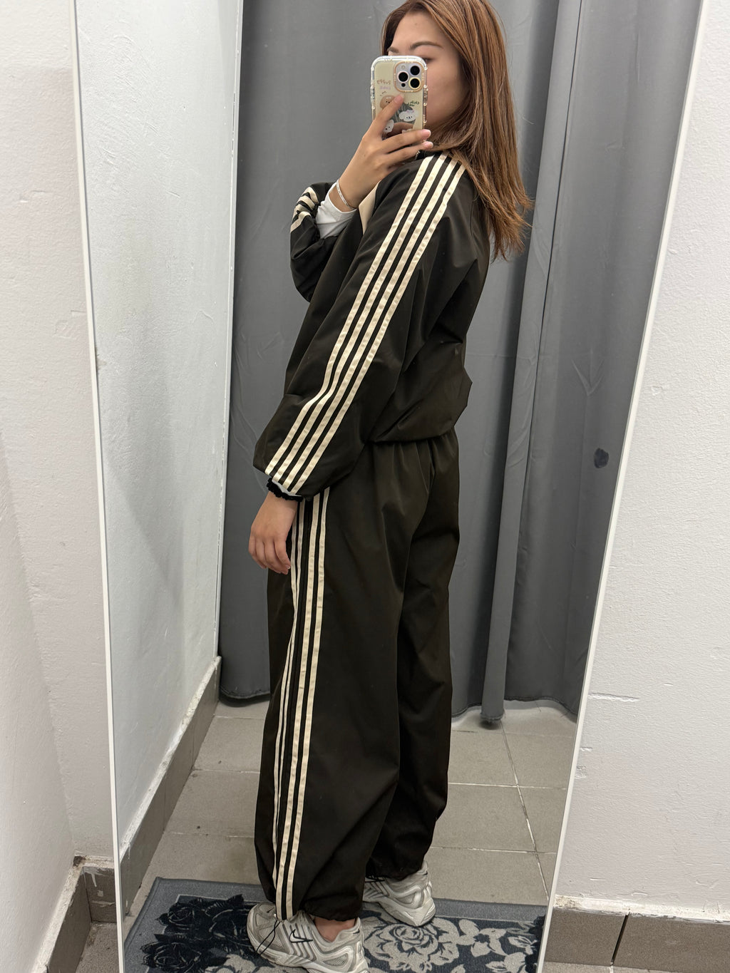 Set Coordinato Acetato Giacca E Pantaloni Con Coulisse Con Strisce Laterali FGD MODA
