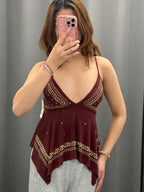 Top a Spalline con Borchie FGD MODA