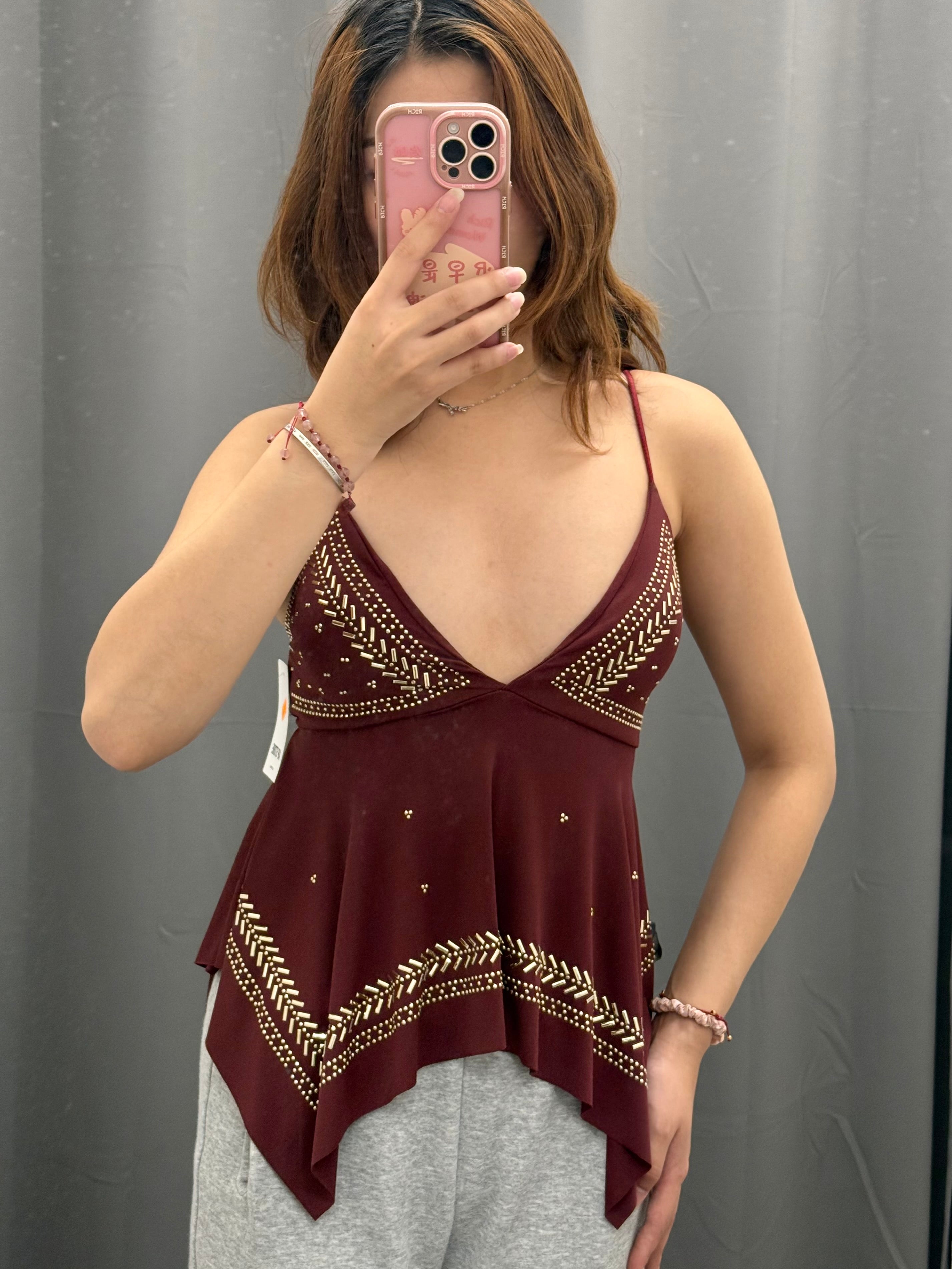 Top a Spalline con Borchie FGD MODA