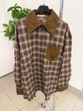 Camicia scozzese con collo in velluto FGD MODA