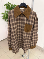 Camicia scozzese con collo in velluto FGD MODA