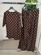 Set coordinato Maglietta e Pantaloni a palazzo a pois con strisce laterali FGD MODA