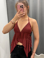 Top Backless a Righe con Borchie FGD MODA