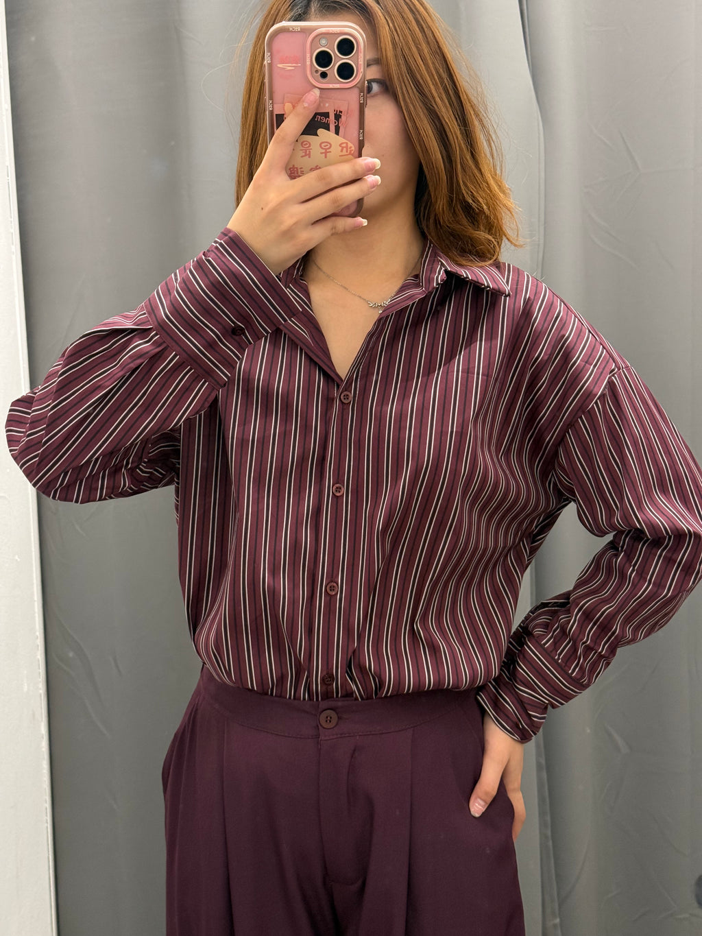 Camicia 100% Cotone Over Fit A Righe FGD MODA