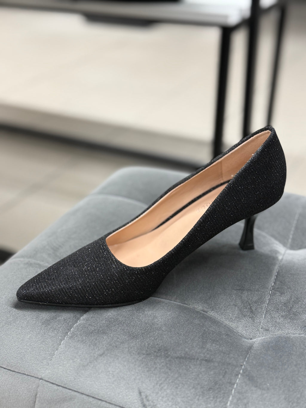 Décolleté brillantinati tacco 5cm