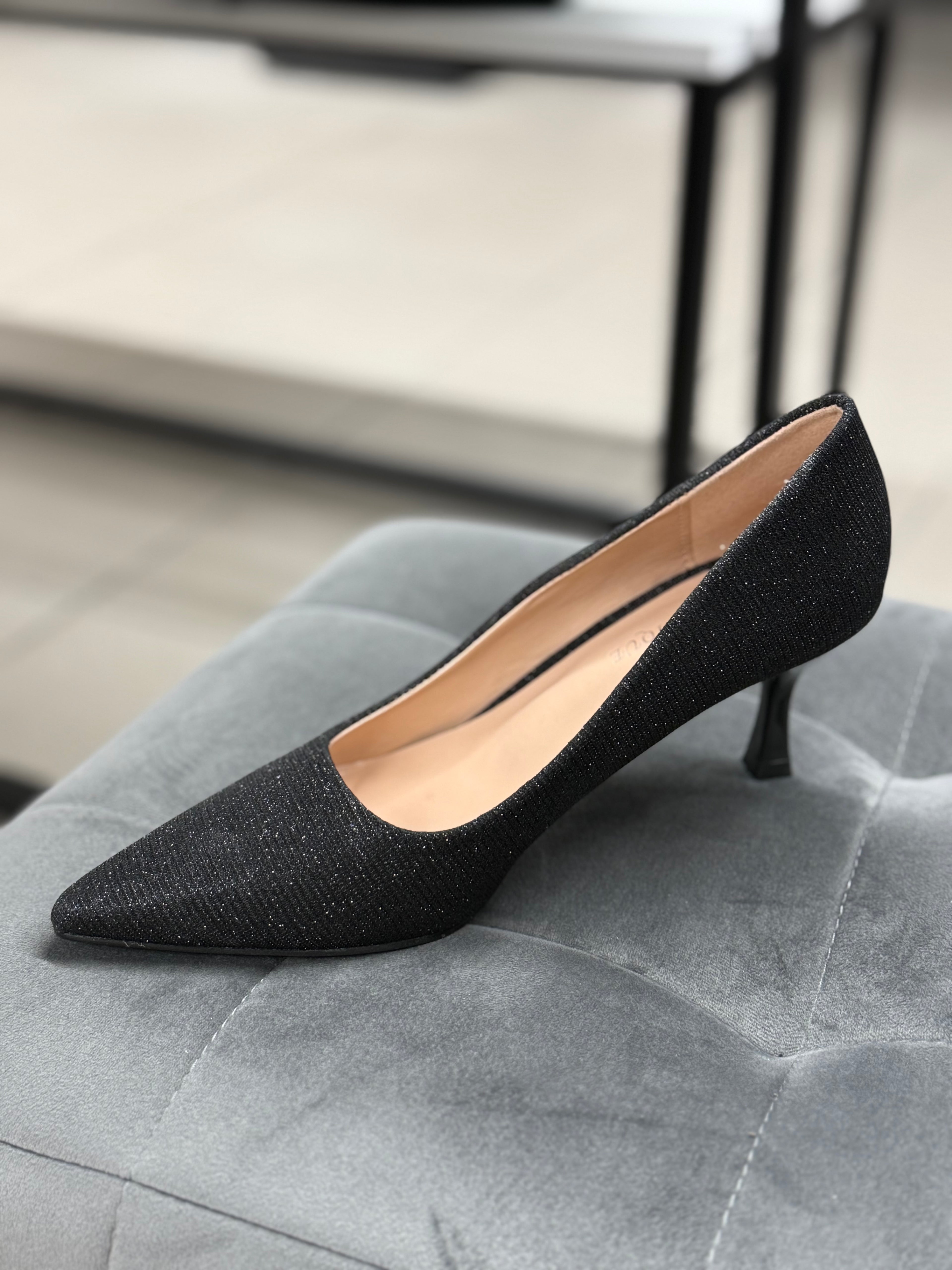 Décolleté brillantinati tacco 5cm
