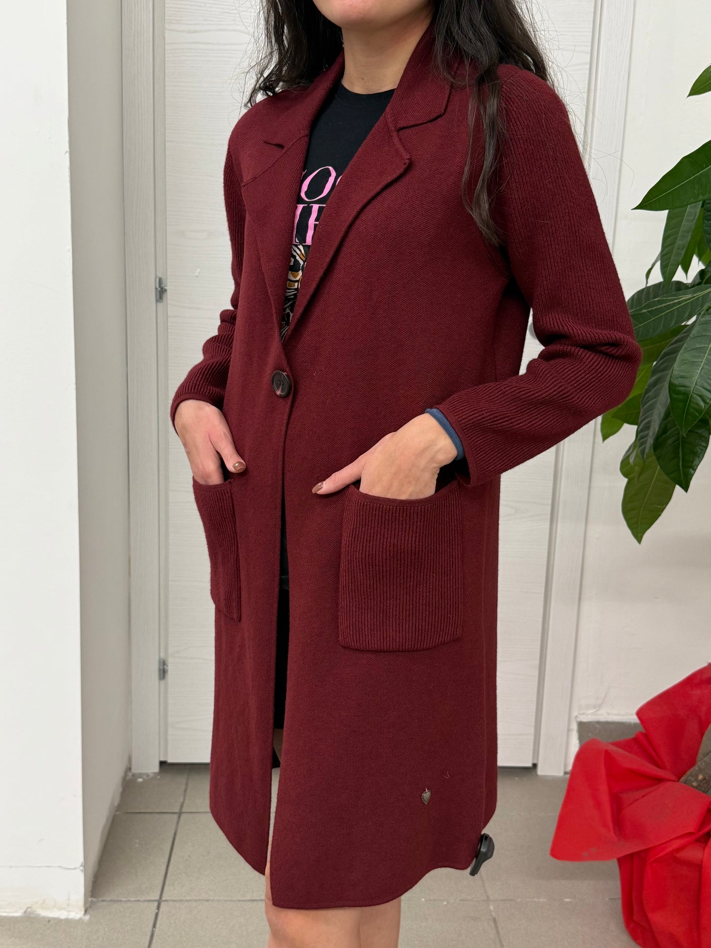 Cappotto lungo tinta unita