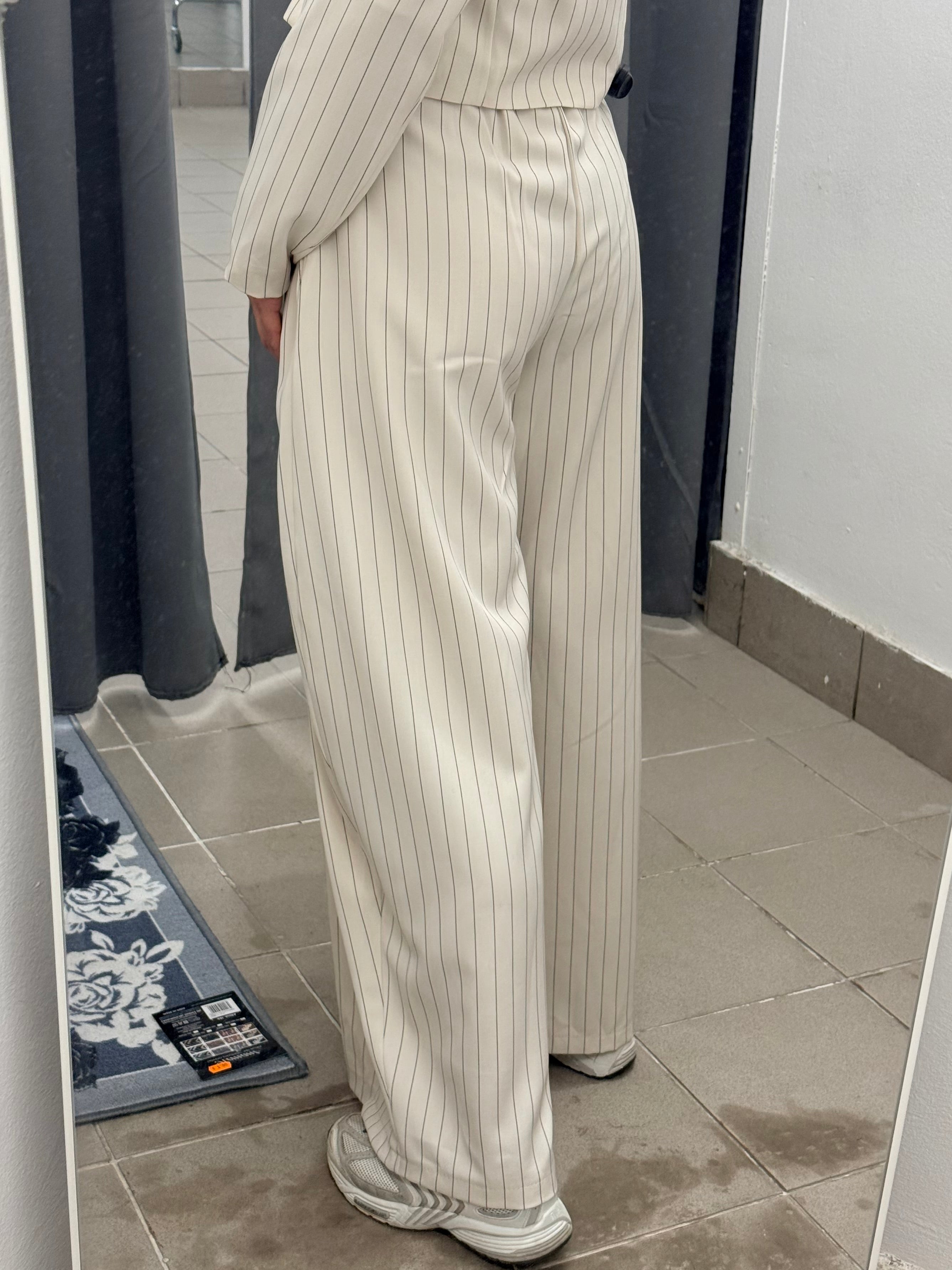 Pantaloni balloon a righe con pence FGD MODA