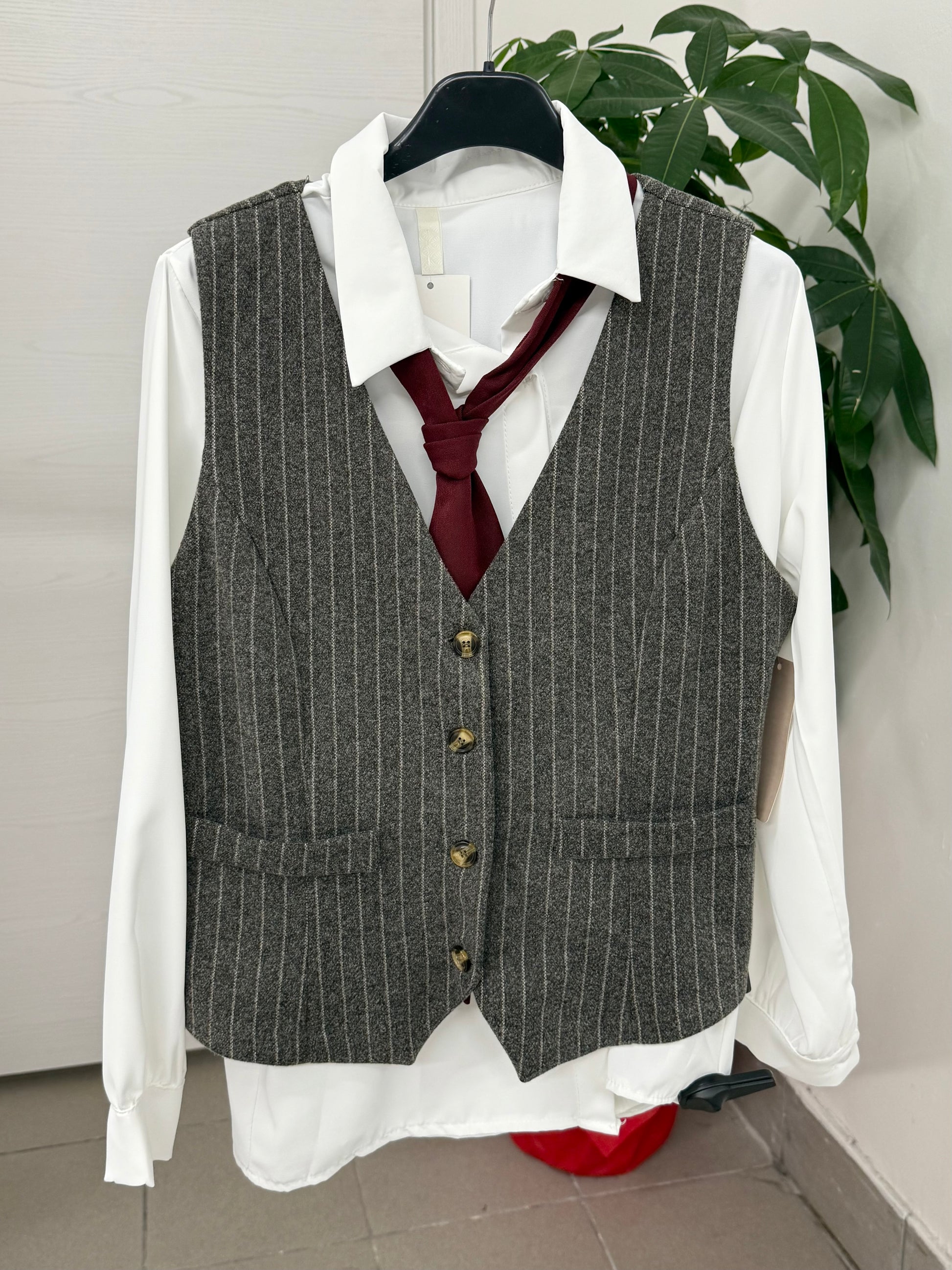 Gilet a righe con bottoni FGD MODA