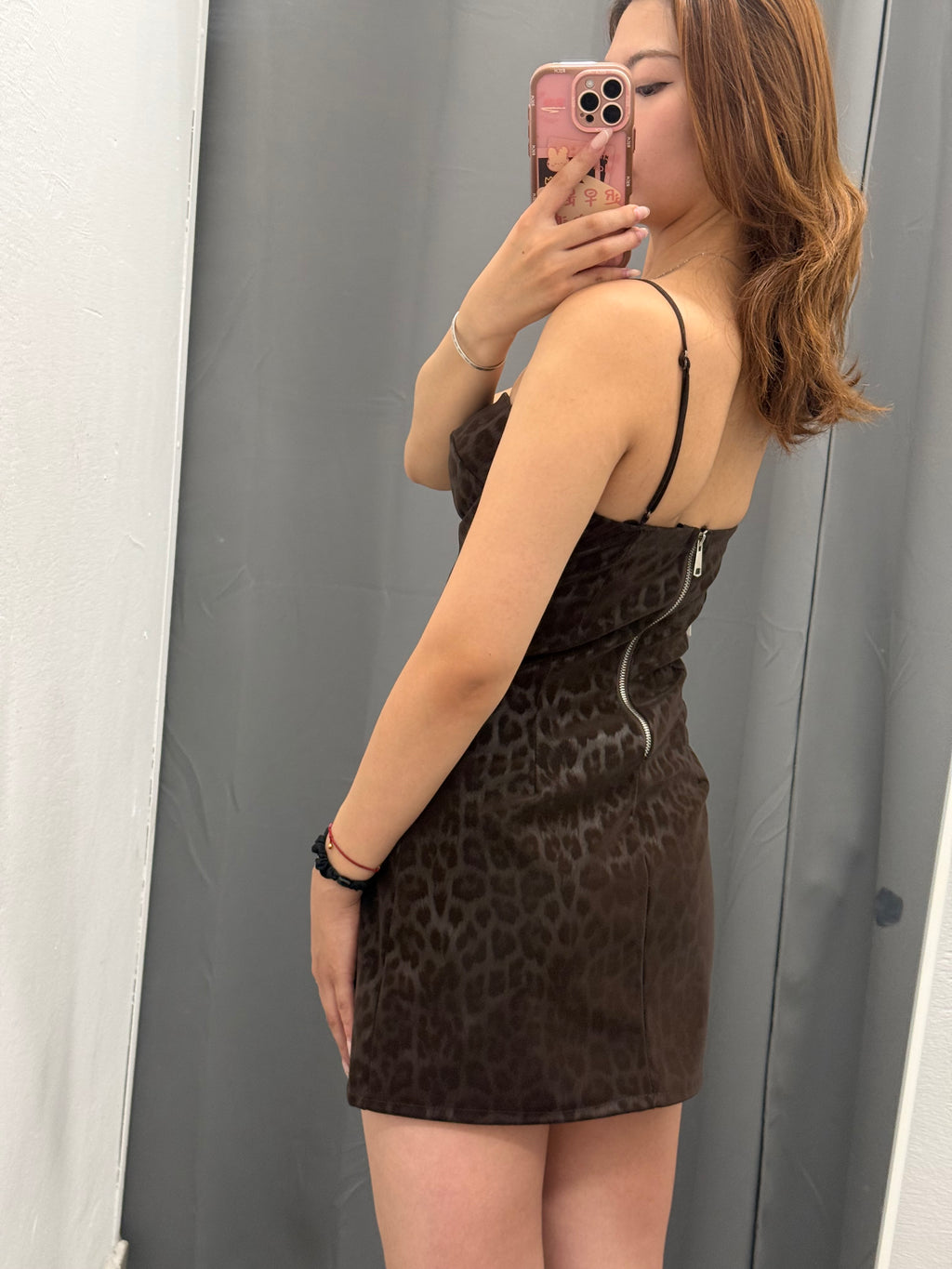 Abito Corto Leopardato Con Spalline Regolabili FGD MODA