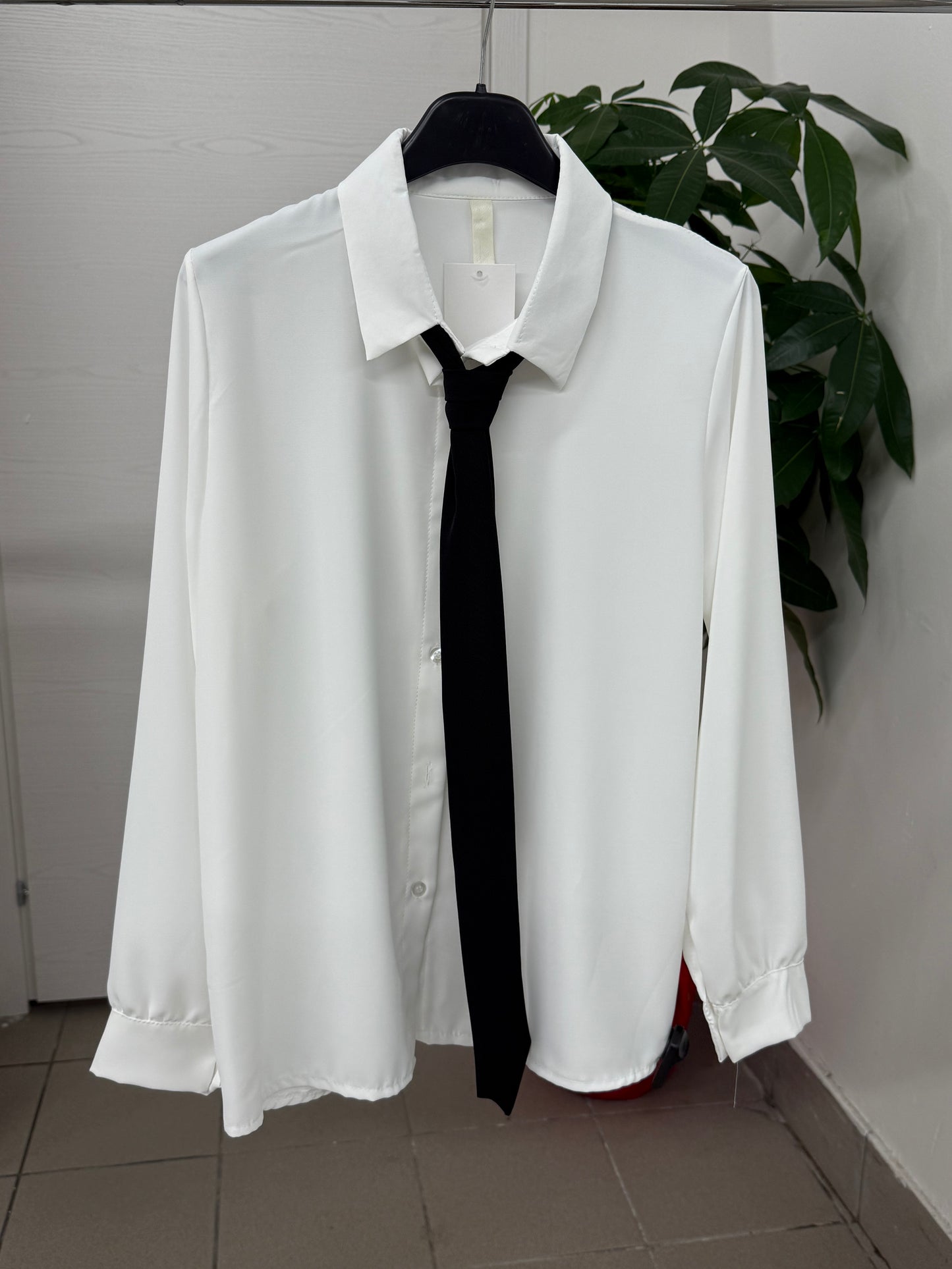 Camicia con cravatta tinta unita FGD MODA