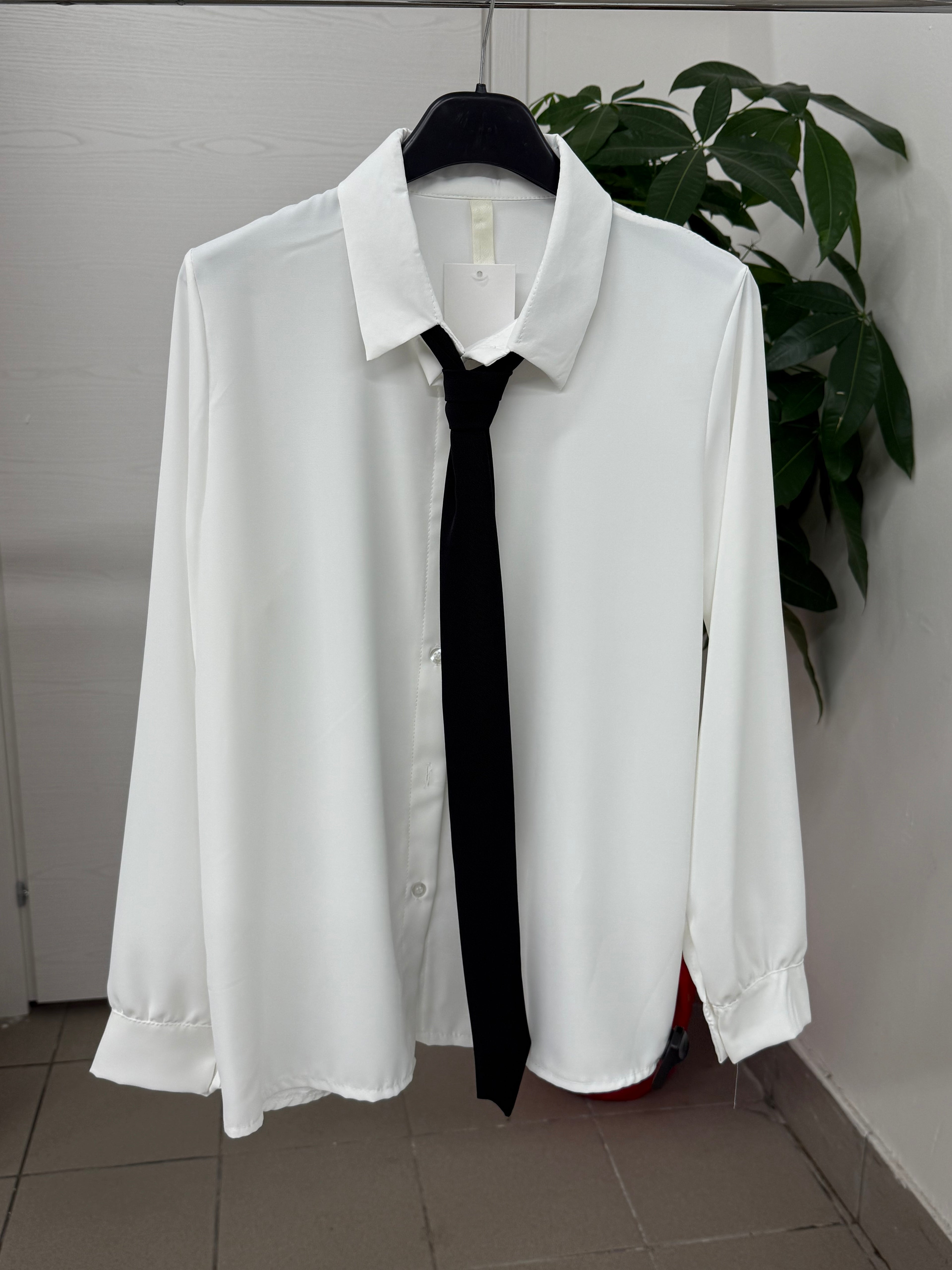 Camicia con cravatta tinta unita FGD MODA