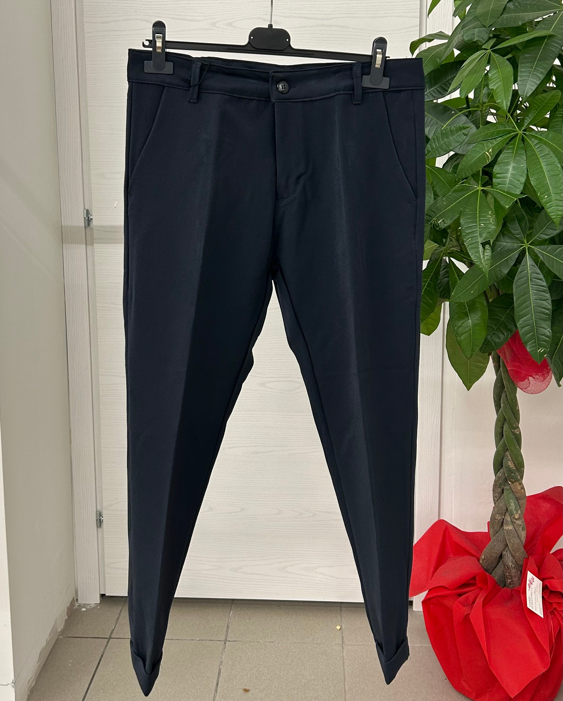 Pantaloni semieleganti con bottone Ficko FGD MODA