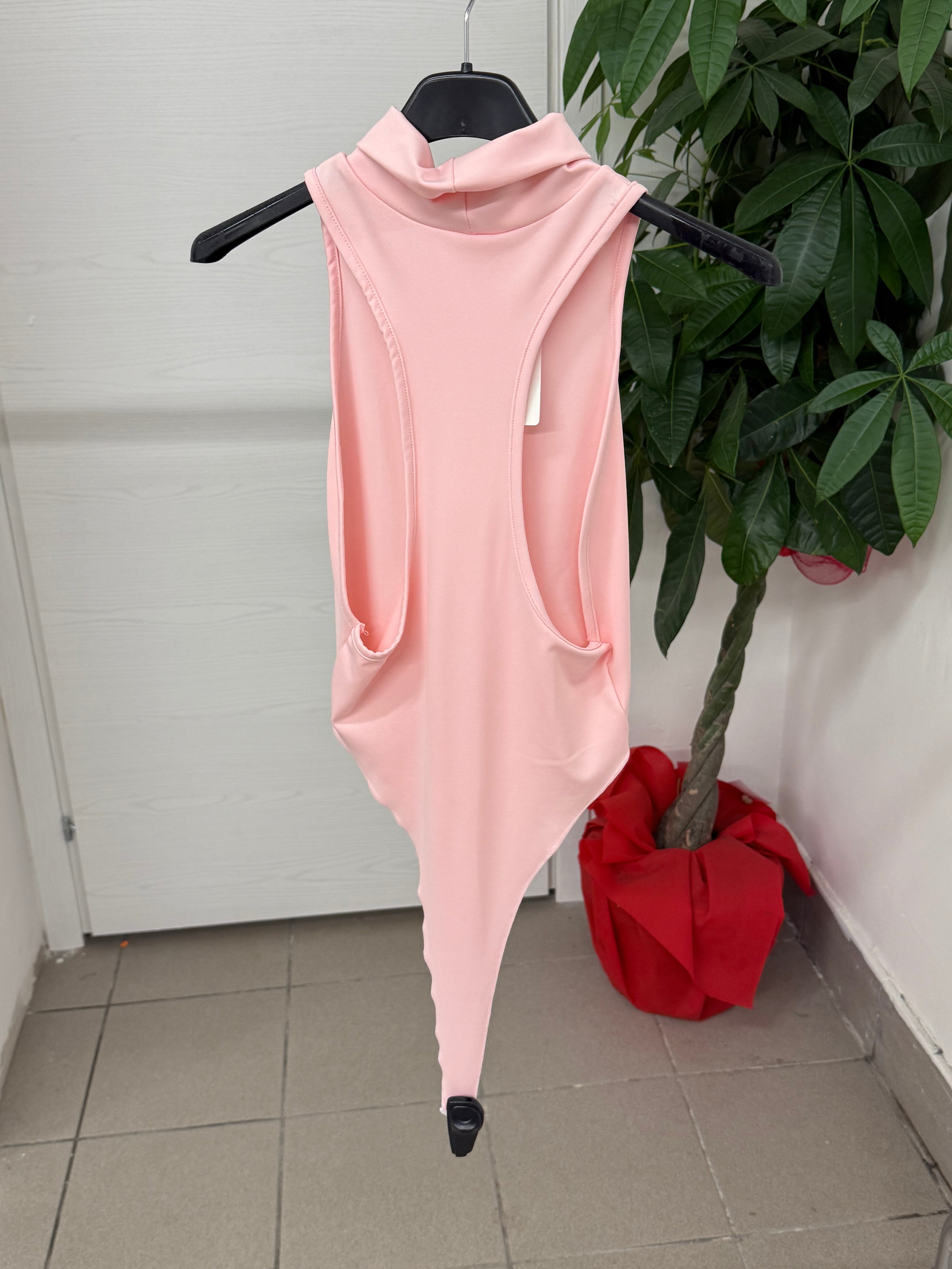 Body in lycra smanicato con collo alto FGD MODA