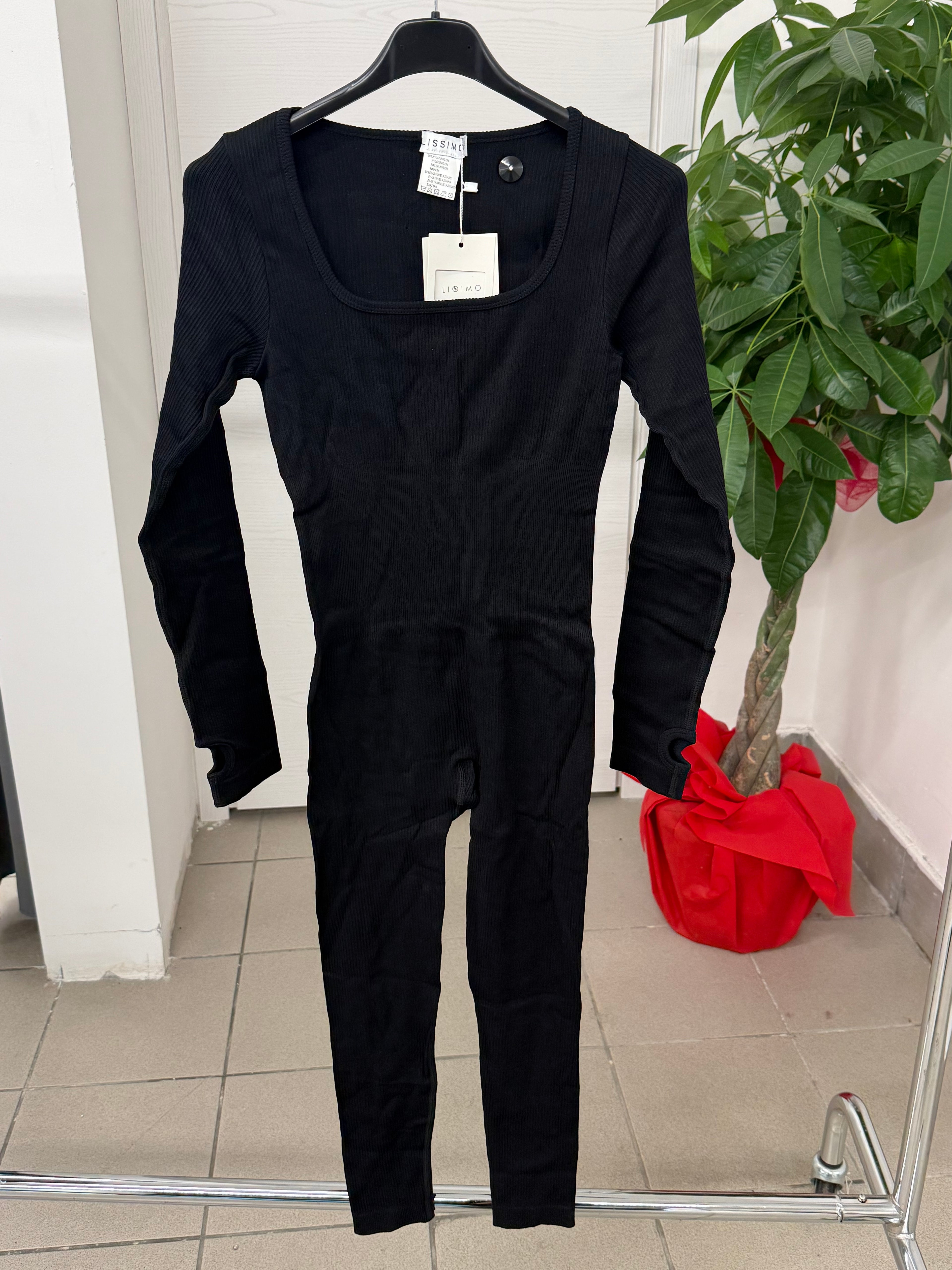 Jumpsuit a costine con manicotto