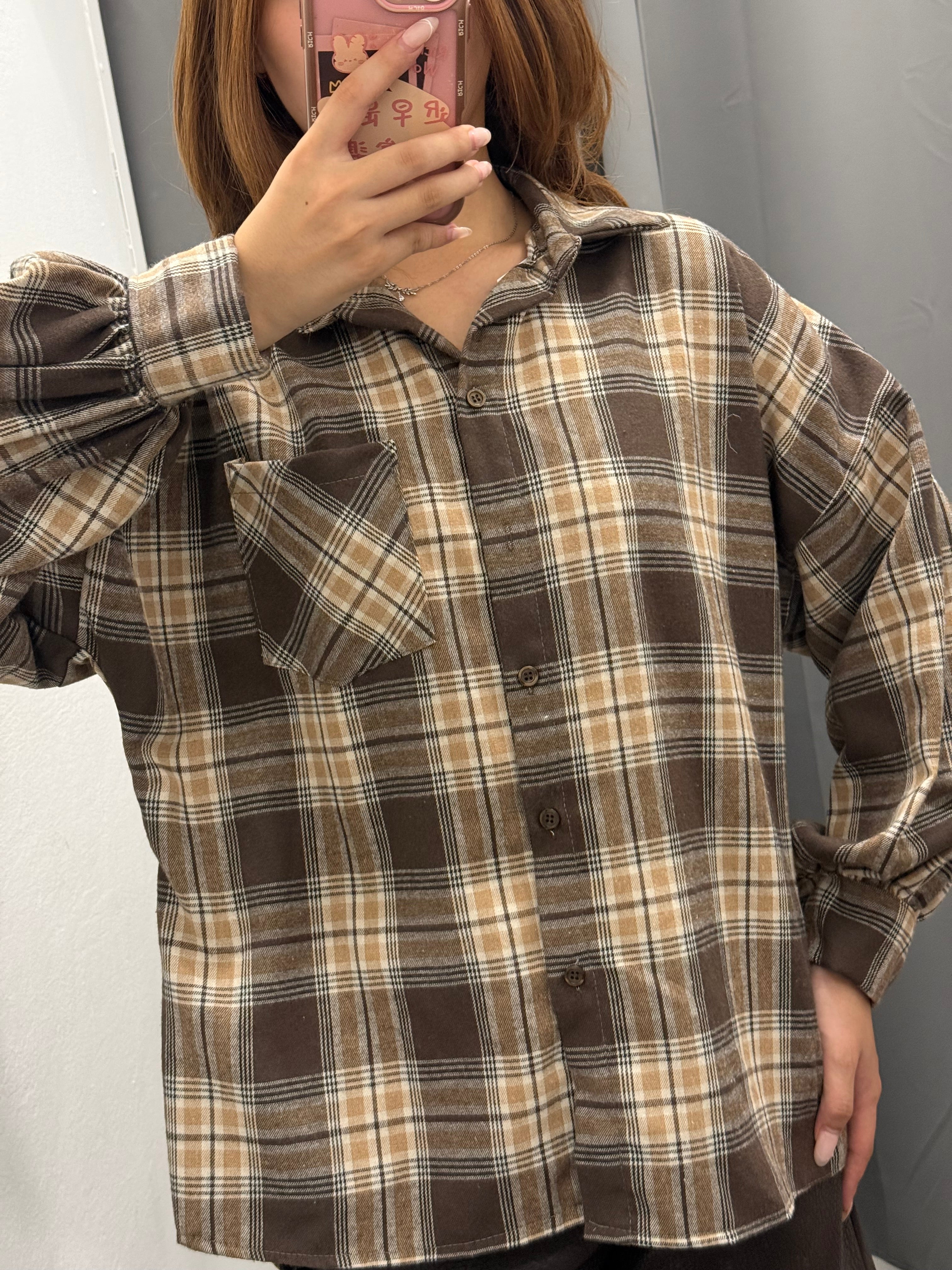 Camicia Over Fit Scozzese Con Taschino FGD MODA