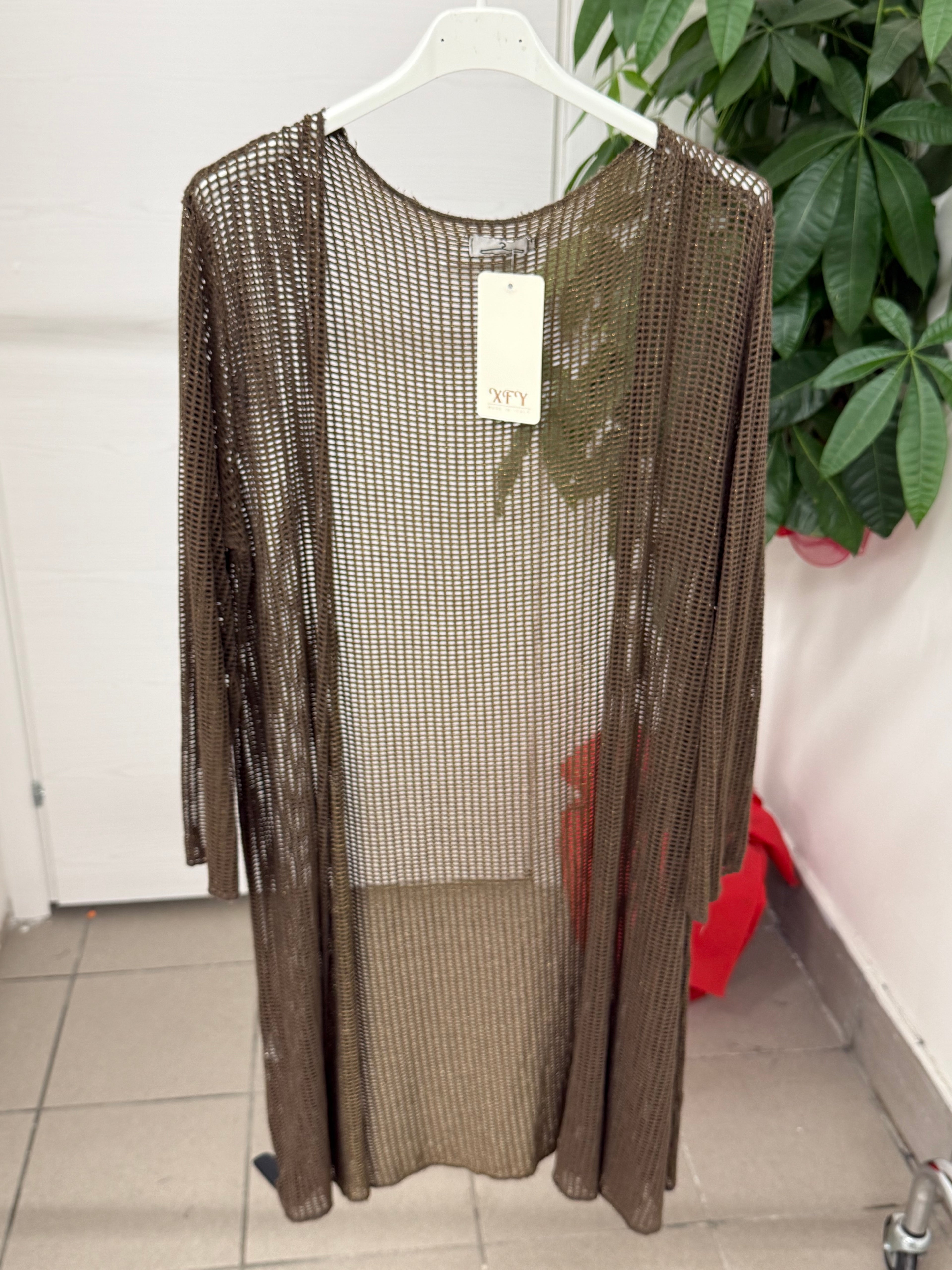 Cardigan lungo forato con lurex FGD MODA