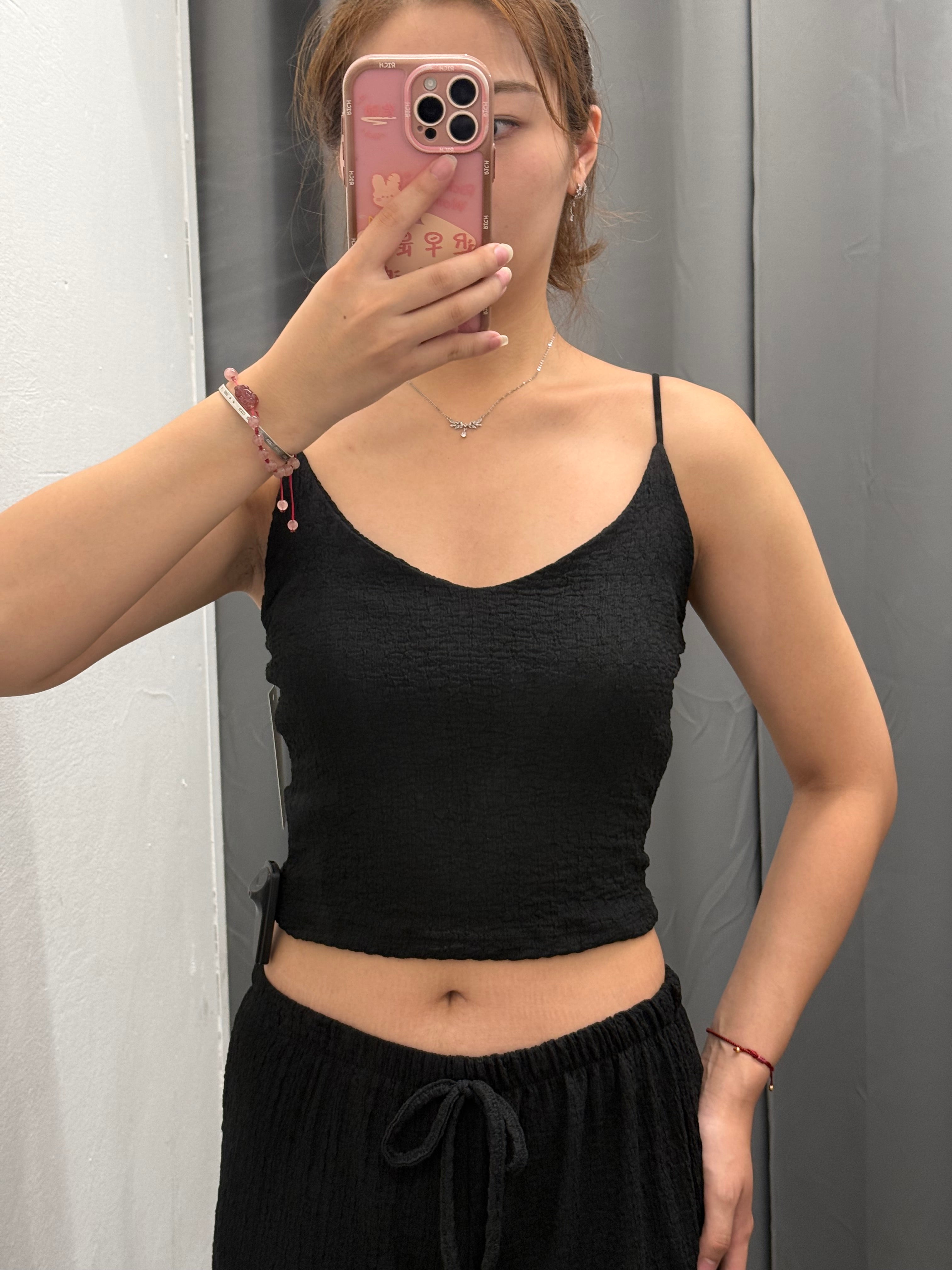 Top Crop Effetto Gofrato con Spalline Regolabili FGD MODA