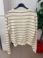 Cardigan a righe con chiusura a bottoni FGD MODA