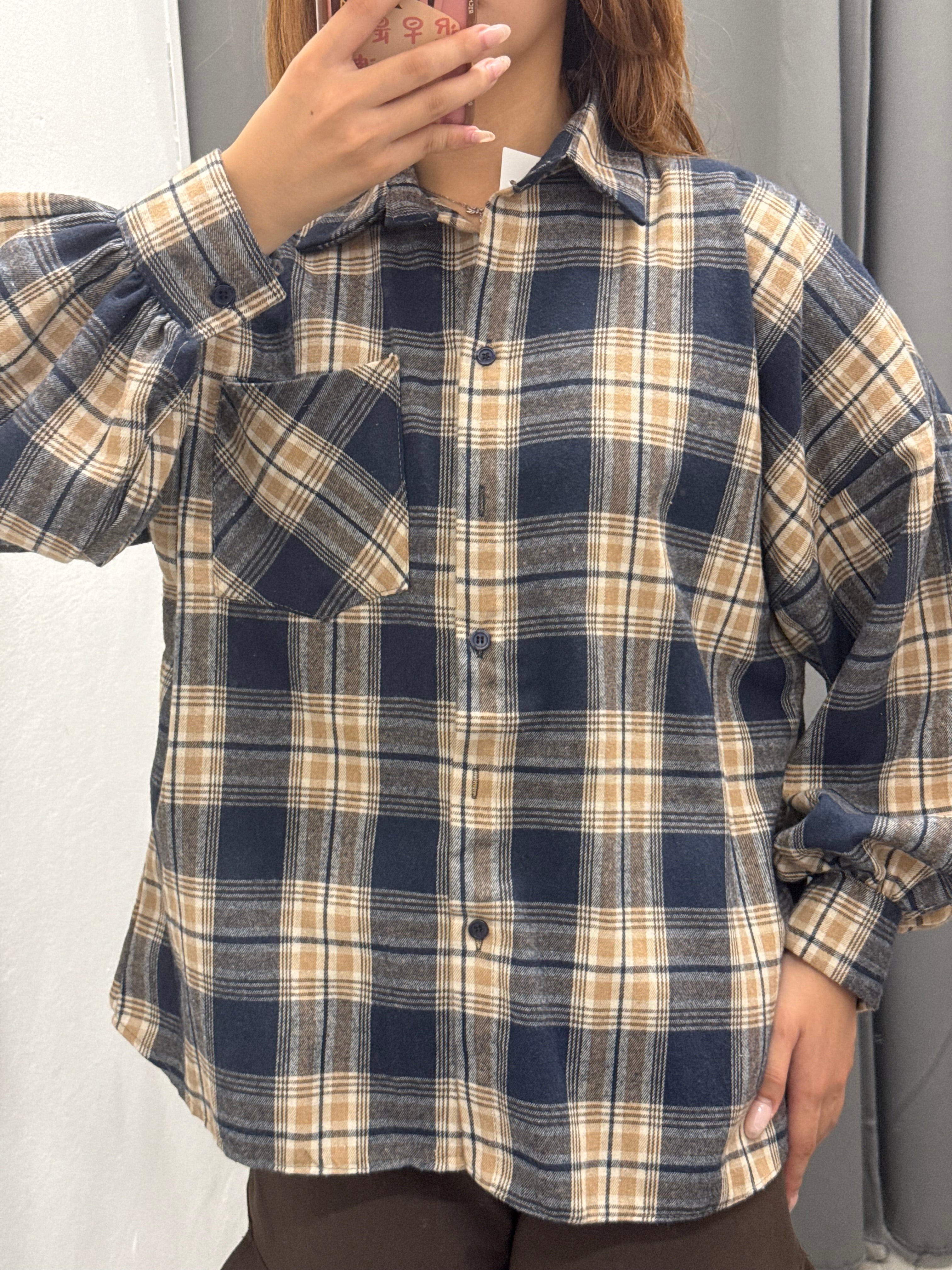 Camicia Over Fit Scozzese Con Taschino FGD MODA