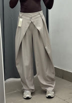 Pantaloni balloon tinta unita con pence FGD MODA