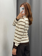 Polo Knit A Righe A Maniche Lunghe FGD MODA