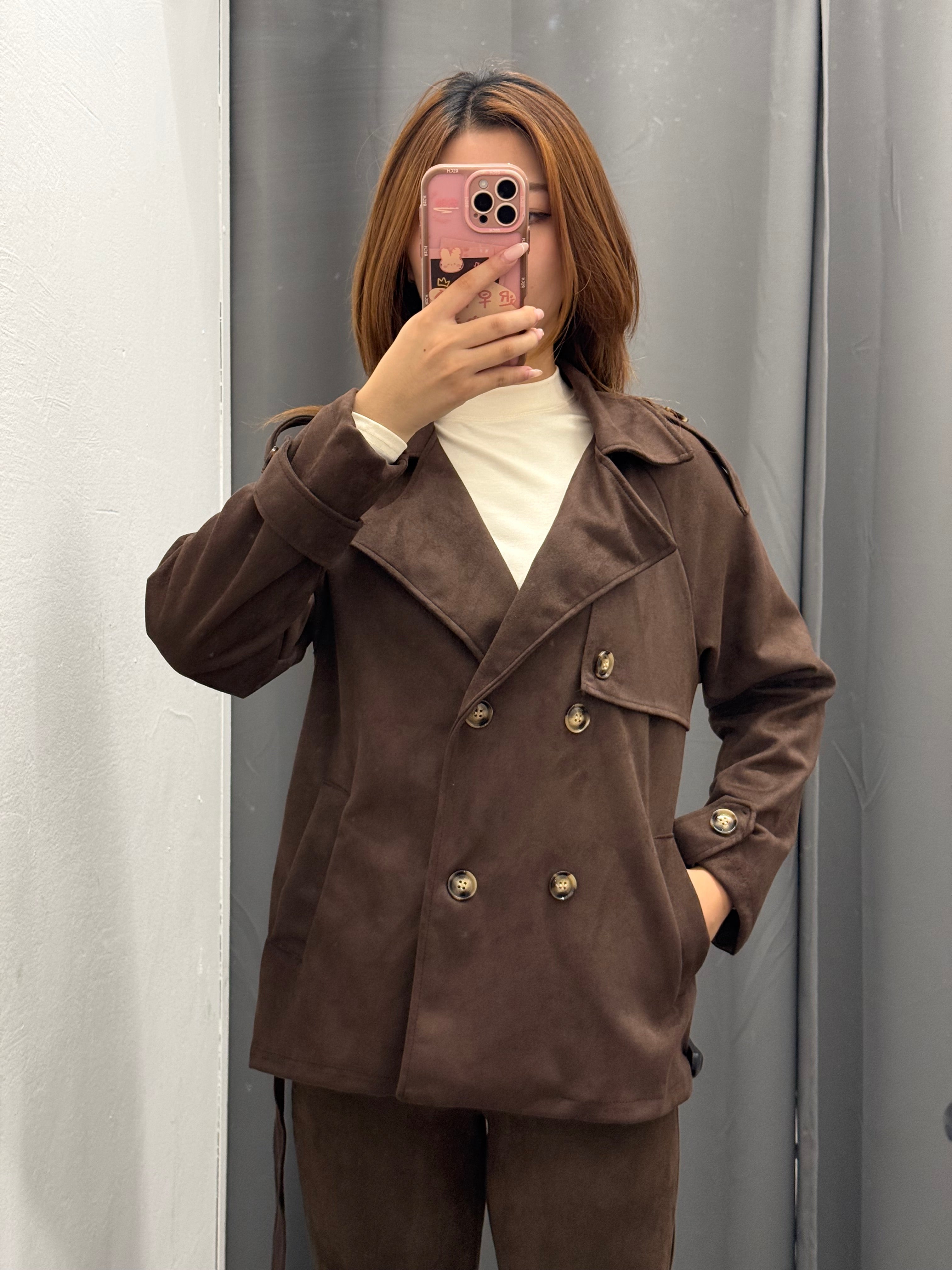Trench Corto In Camoscio Con Cinta FGD MODA