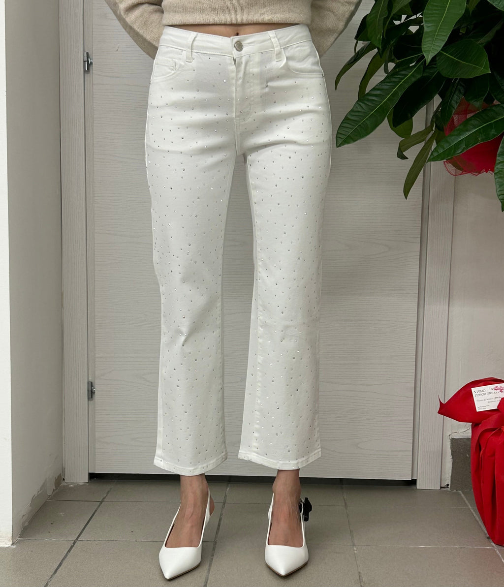 Jeans brillantinato a zampa FGD MODA