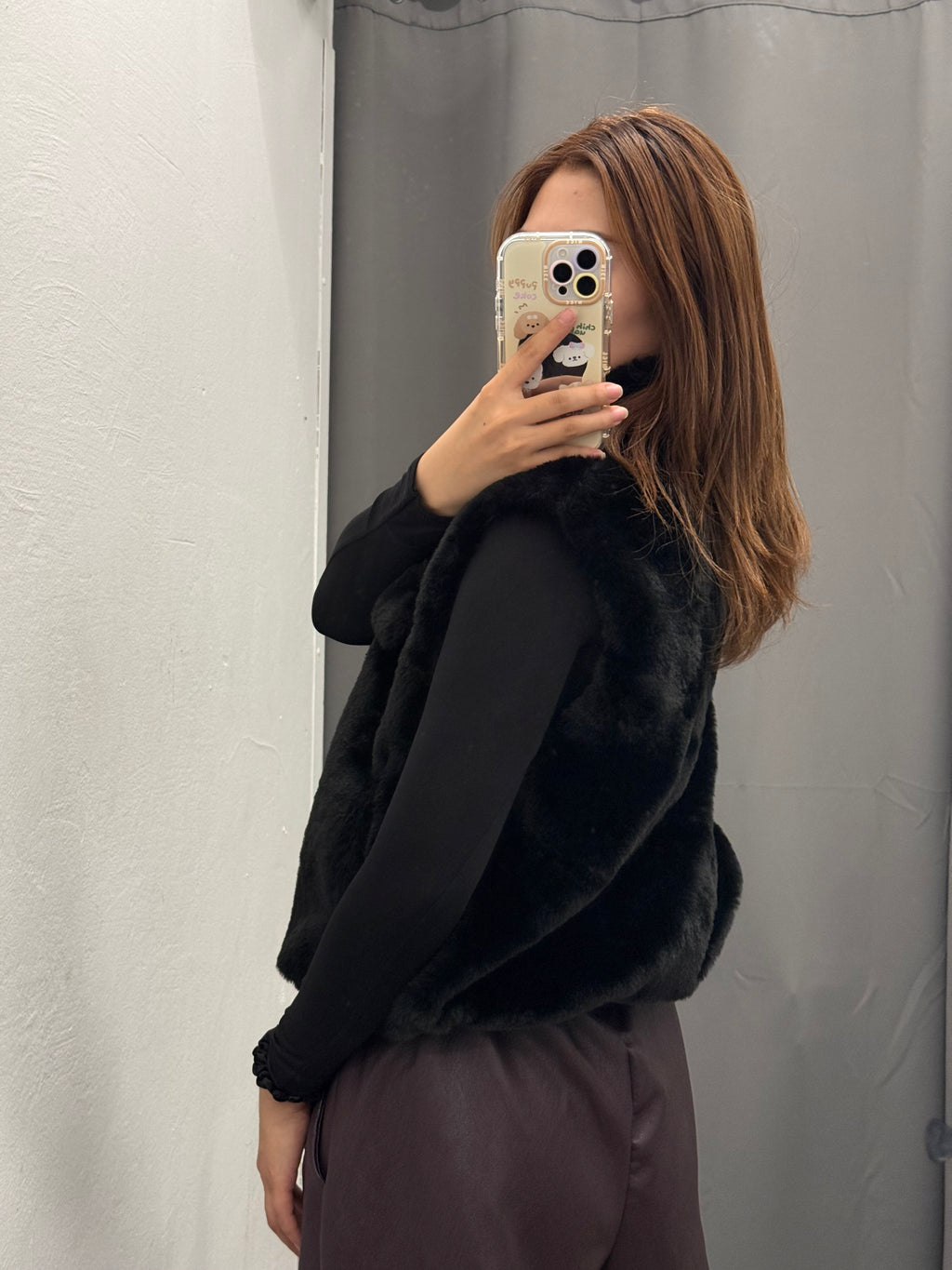 Gilet Pelliccia Chiusura A Zip Con Tasche FGD MODA
