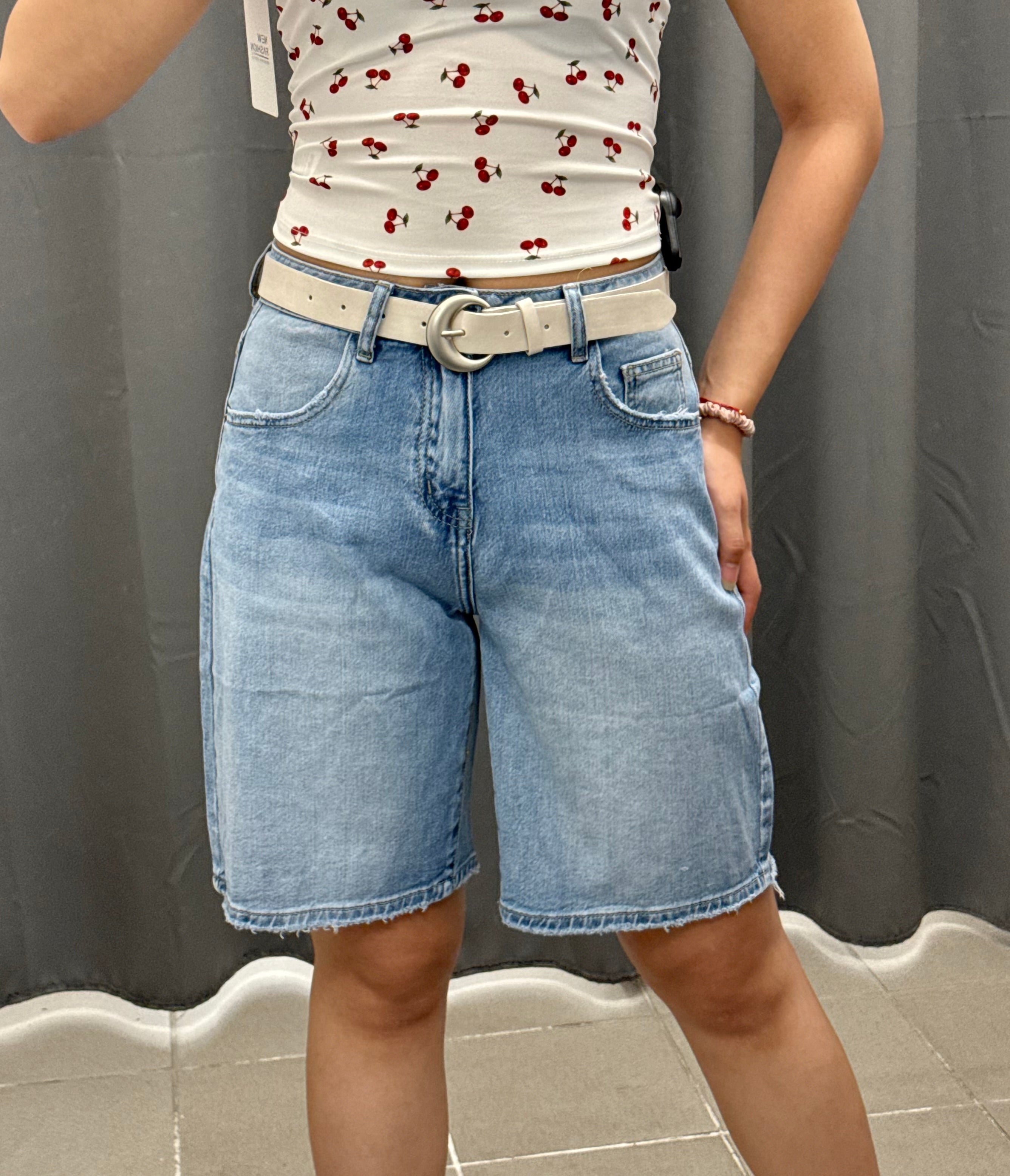 Bermuda Di Jeans Con Cinta Fino A Taglia 52 G322 FGD MODA